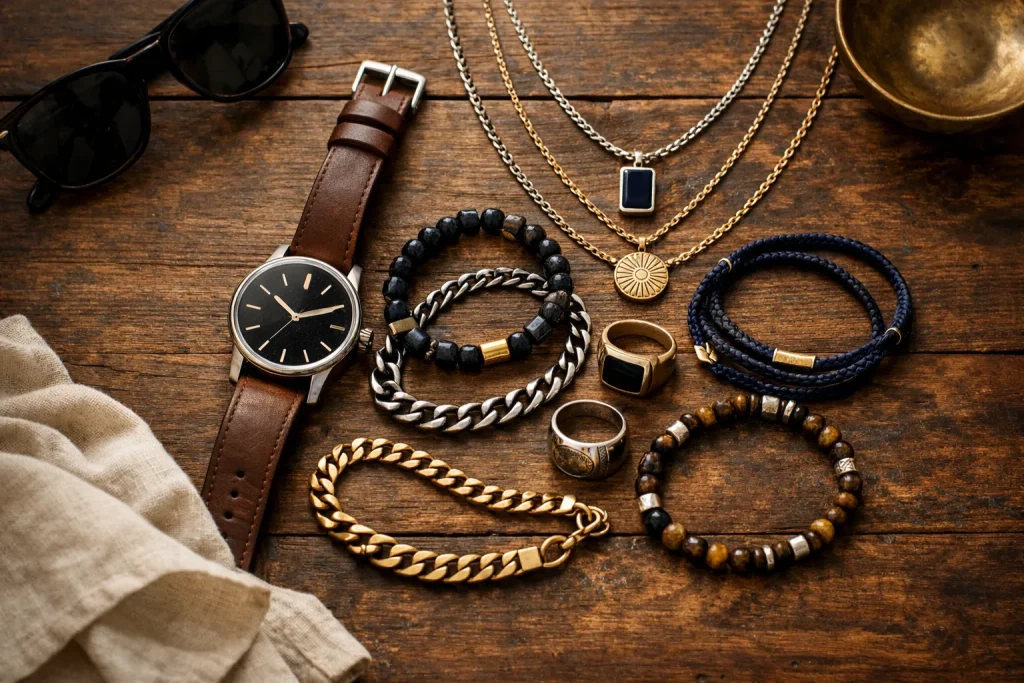 Mode homme : maîtriser l’art de superposer les bijoux pour un look chic et tendance