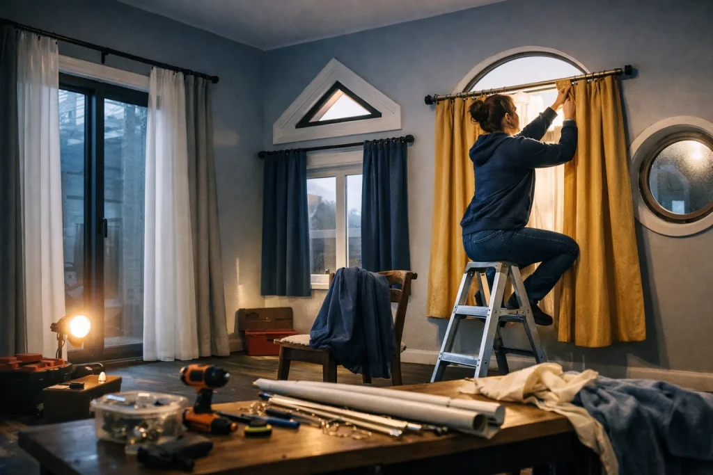 Conseils pratiques pour installer des rideaux sur toutes les formes de fenêtres