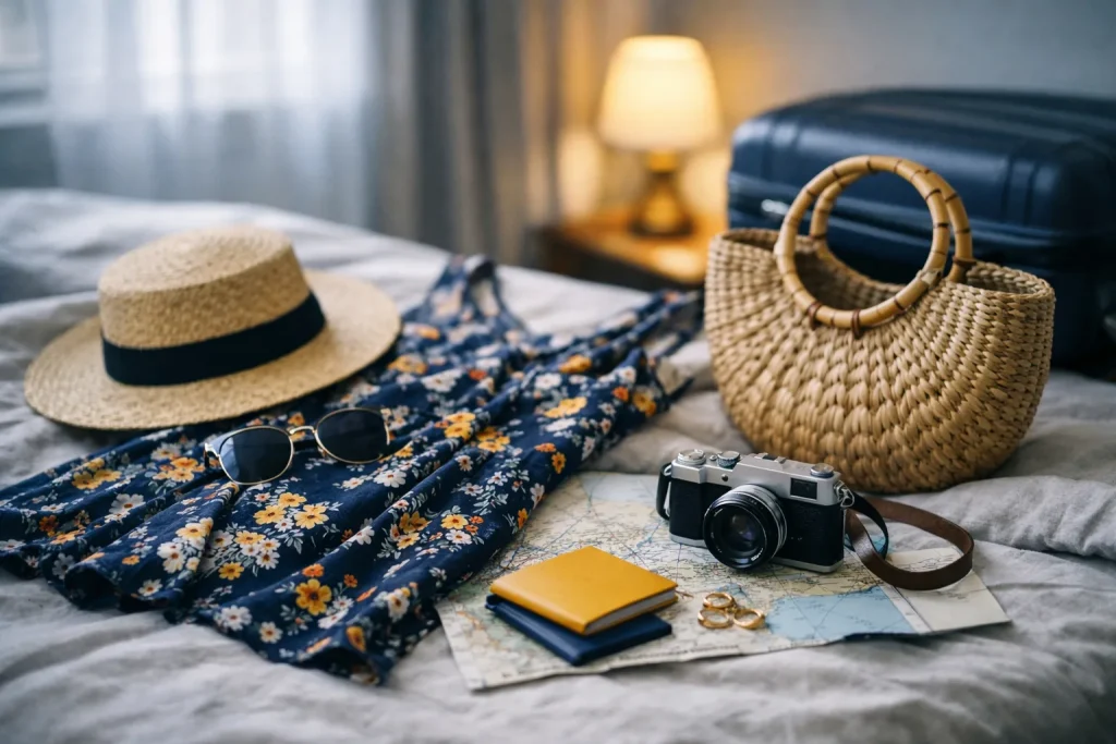 Associer robes fleuries et accessoires pour un look de voyage parfait