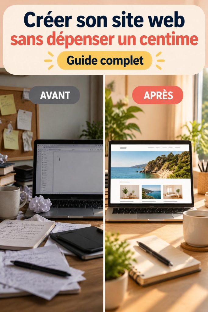 Capture d'écran d'un site internet créé gratuitement avec des outils en ligne.